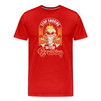 Cigarette Discipline Cigarette Lungs - Men's Premium Organic T-Shirt - red - Front - Damien (186cm)