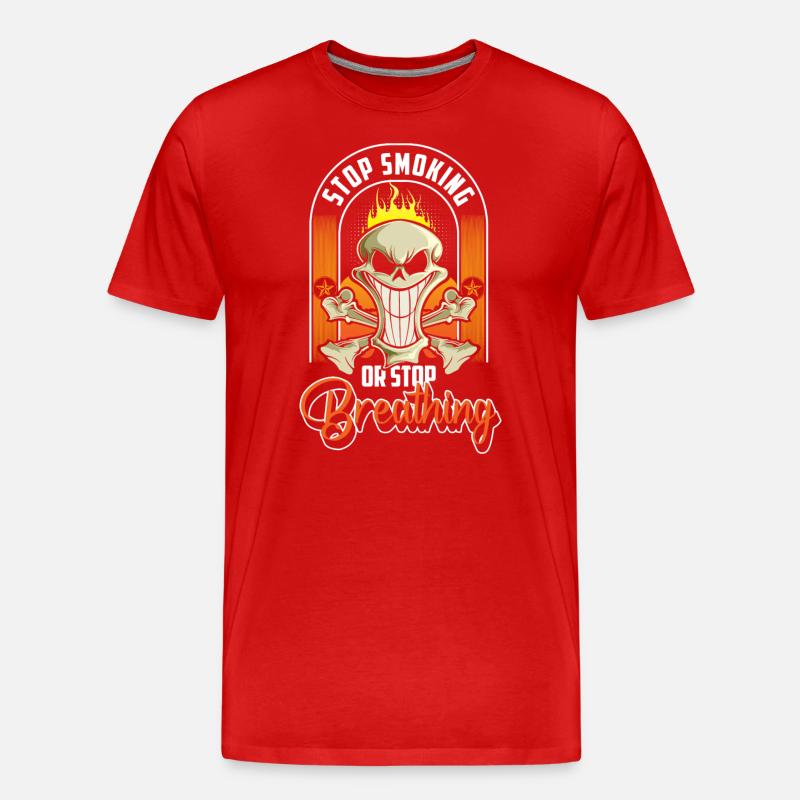 Zigarette Disziplin Zigaretten Lunge - Männer Premium Bio T-Shirt - Rot
