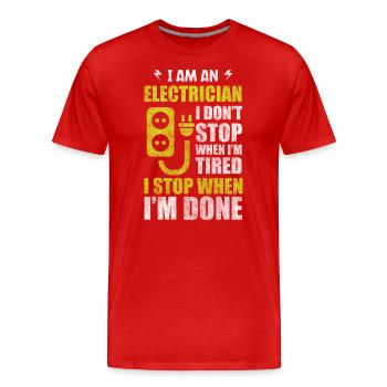 Électricien Craft Tension Lightning - T-shirt bio Premium Homme - rouge - Devant - Damien (186cm)