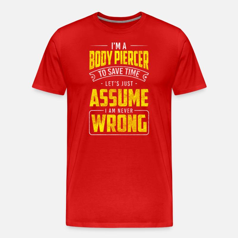 Künstler Kunst Piercingstudio Stecker - Männer Premium Bio T-Shirt - Rot
