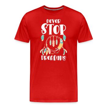 Rêve Rêveur Rêve spirituel - T-shirt bio Premium Homme - rouge - Devant - Damien (186cm)