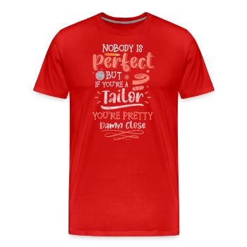 Schneiderin Nadel Handarbeit Häkeln - Männer Premium Bio T-Shirt - Rot - Vorne - Damien (186cm)