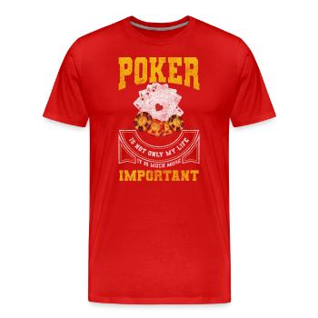 Kartenspieler Karten Blackjack Bluff - Männer Premium Bio T-Shirt - Rot - Vorne - Damien (186cm)