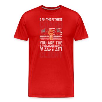 Entraîneur Gym Pompes Sport - T-shirt bio Premium Homme - rouge - Devant - Damien (186cm)