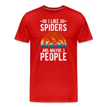 Spinne Krabbeln Tarantel Biss - Männer Premium Bio T-Shirt - Rot - Vorne - Damien (186cm)