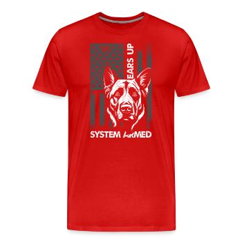 Hund Schutz Hunderasse Diensthund - Männer Premium Bio T-Shirt - Rot - Vorne - Damien (186cm)