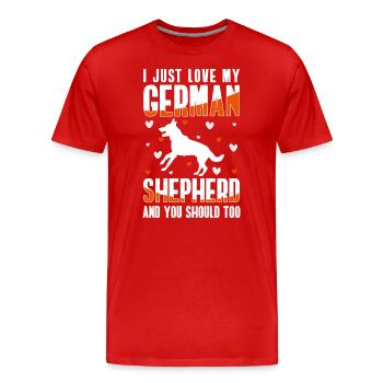 Wachhund Polizeihund Rassehund Deutsch - Männer Premium Bio T-Shirt - Rot - Vorne - Damien (186cm)