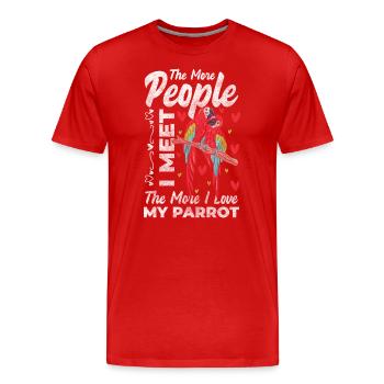 Papagei Schnabel Vogelart Artenvielfalt - Männer Premium Bio T-Shirt - Rot - Vorne - Damien (186cm)