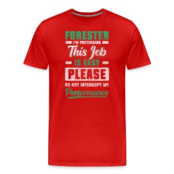 Forestry Worker Forestry Company Protector - Men's Premium Organic T-Shirt - red - Front - Damien (186cm)