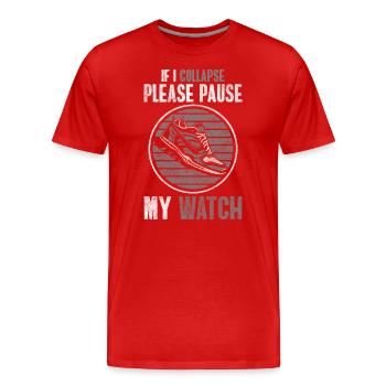 Marathon Running Competition Finish - Men's Premium Organic T-Shirt - red - Front - Damien (186cm)