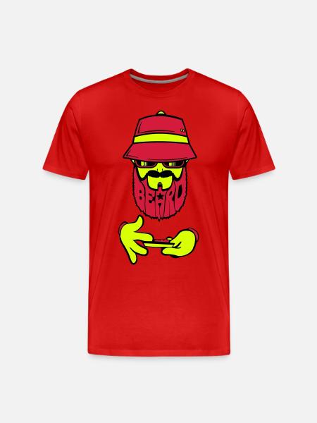 logo beard bob - T-shirt bio Premium Homme - rouge
