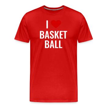 Basket-ball Basketteur Basketteur Idée Cadeau J’aime Panier - T-shirt bio Premium Homme - rouge - Devant - Damien (186cm)