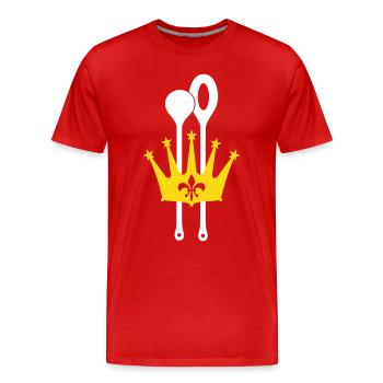 Couronne de la cuillère de bois - T-shirt bio Premium Homme - rouge - Devant - Damien (186cm)