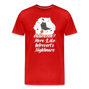 Introvert Anti Halloween Protest - Men's Premium Organic T-Shirt - red - Front - Damien (186cm)