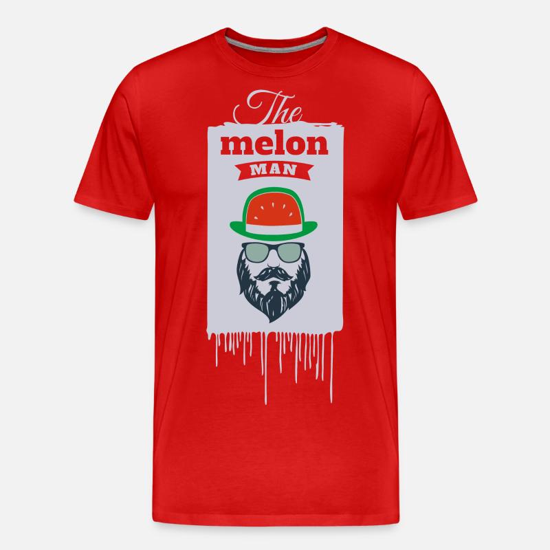 Der Mann mit dem Hut - Männer Premium Bio T-Shirt - Rot