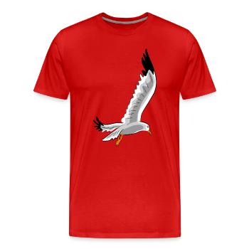 mouette - T-shirt bio Premium Homme - rouge - Devant - Damien (186cm)