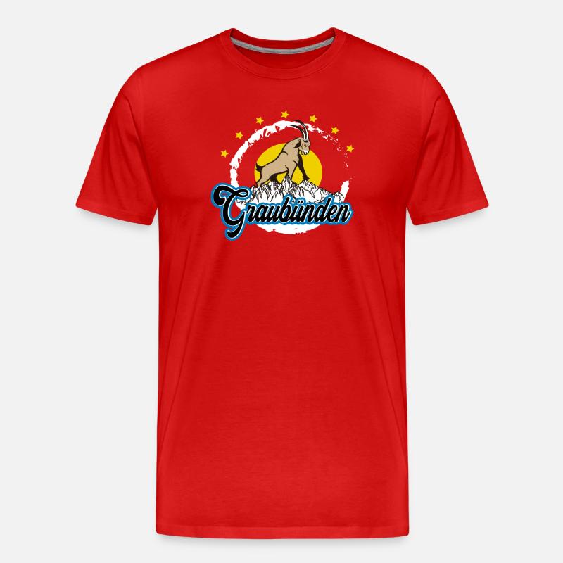 Graubünden Steinbock Summit - Männer Premium Bio T-Shirt - Rot