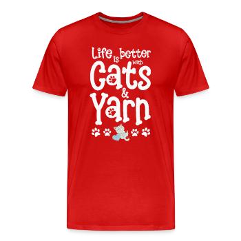 Chat Chats - T-shirt bio Premium Homme - rouge - Devant - Damien (186cm)