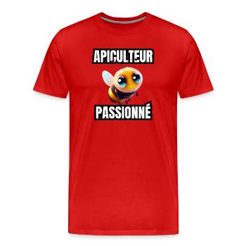 apiculteur passionné - T-shirt bio Premium Homme - rouge - Devant - Damien (186cm)