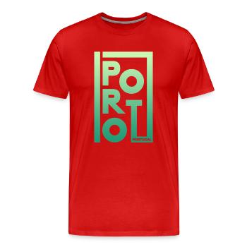 Porto Portugal Cadre dégradé - T-shirt bio Premium Homme - rouge - Devant - Damien (186cm)