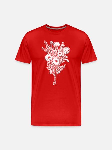 Bouquet Flowers Wildflowers Wedding Gift - Men's Premium Organic T-Shirt - red