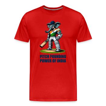 India cricket elephant design - Men's Premium Organic T-Shirt - red - Front - Damien (186cm)