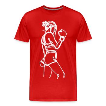Graphique Boxer - T-shirt bio Premium Homme - rouge - Devant - Damien (186cm)