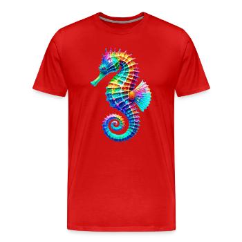 Hippocampe - T-shirt bio Premium Homme - rouge - Devant - Damien (186cm)