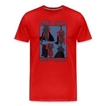 Graf Catula Meister der Nacht - Männer Premium Bio T-Shirt - Rot - Vorne - Damien (186cm)