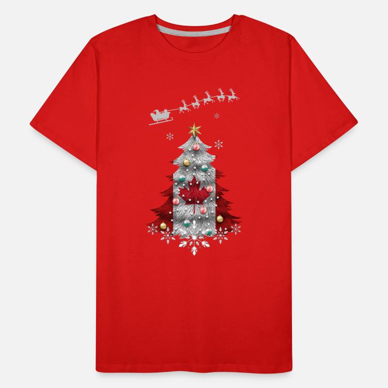 Arbre de Noël avec drapeau du Canada T-shirt bio Premium Homme