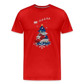 Sapin de Noël avec drapeau cubain - T-shirt bio Premium Homme - rouge - Devant - Damien (186cm)