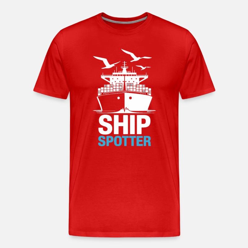 Ship Spotter Leidenschaft Maritim - Männer Premium Bio T-Shirt - Rot