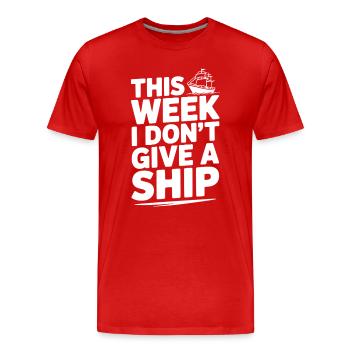 Cette semaine, je m’en fiche complètement - T-shirt bio Premium Homme - rouge - Devant - Damien (186cm)
