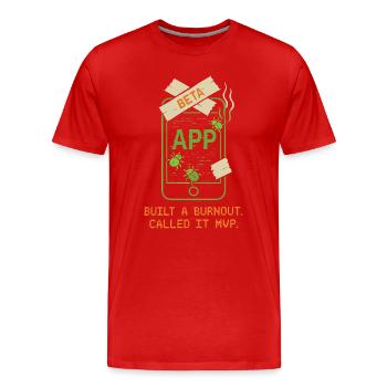 Startup-gründer Survivor Burnout Recover - Männer Premium Bio T-Shirt - Rot - Vorne - Damien (186cm)