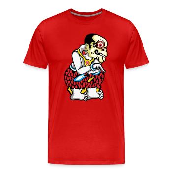 Tiki Skelett Hula Hawaii - Männer Premium Bio T-Shirt - Rot - Vorne - Damien (186cm)