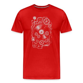 Steampunk Vinyl Gears - Men's Premium Organic T-Shirt - red - Front - Damien (186cm)