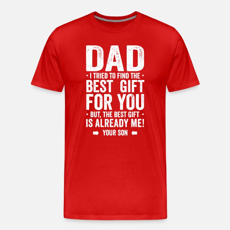 Papa Geschenk Bestes Geschenk Bin Ich - Männer Premium Bio T-Shirt - Rot