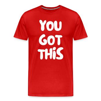 Du hast das verstanden - Männer Premium Bio T-Shirt - Rot - Vorne - Damien (186cm)