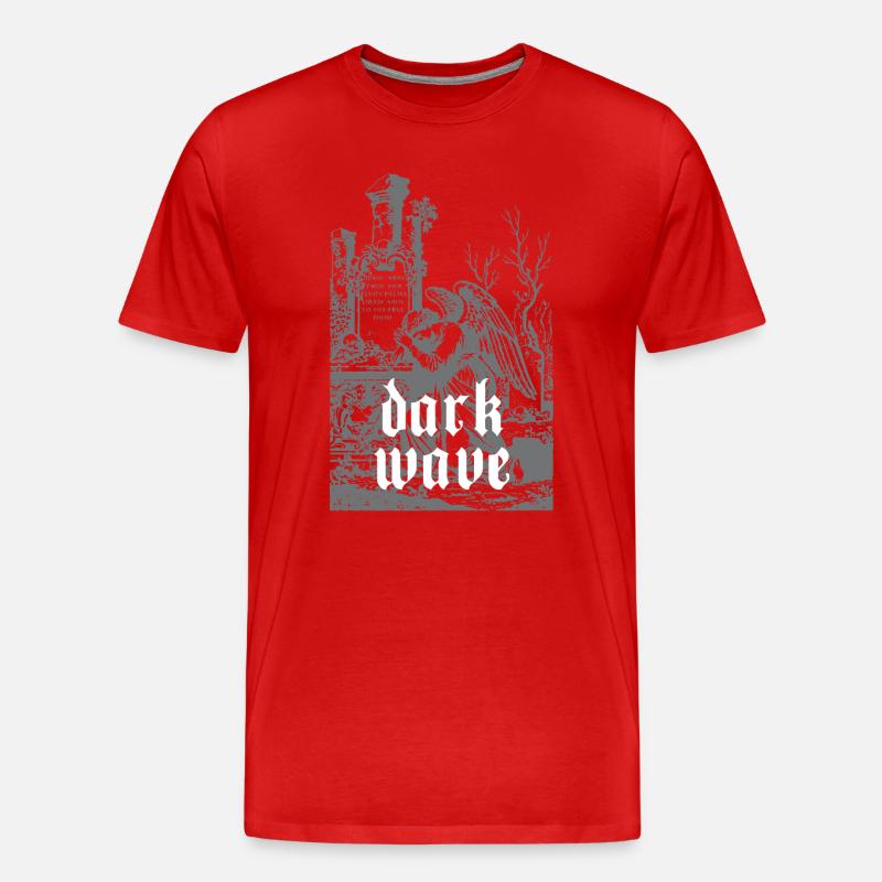 Dark Wave Friedhofs-Rabe - Männer Premium Bio T-Shirt - Rot