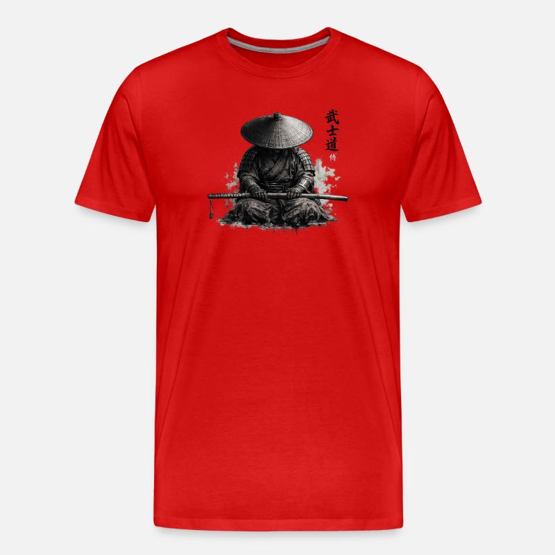 Samurai - Männer Premium Bio T-Shirt - Rot