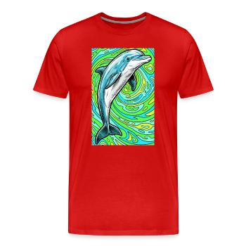 dauphin - T-shirt bio Premium Homme - rouge - Devant - Damien (186cm)