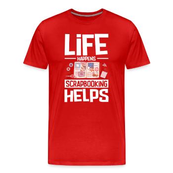 Le scrapbooking aide toujours - T-shirt bio Premium Homme - rouge - Devant - Damien (186cm)