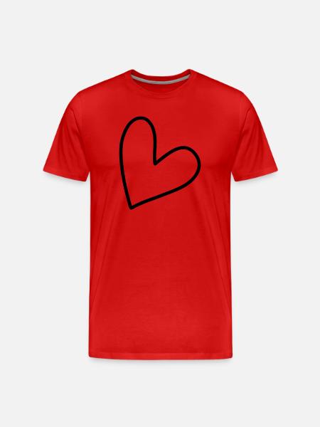 Simple heart symbol - Men's Premium Organic T-Shirt - red