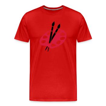 Peintre - T-shirt bio Premium Homme - rouge - Devant - Damien (186cm)