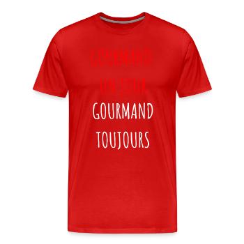 gourmand toujours cadeau humour homme - T-shirt bio Premium Homme - rouge - Devant - Damien (186cm)