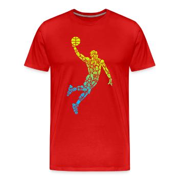 Basketball Symbols Boys Basketball Player - Men's Premium Organic T-Shirt - red - Front - Damien (186cm)