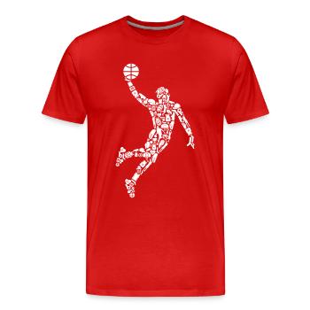Basketball Symbols Basketball Player Basketball - Men's Premium Organic T-Shirt - red - Front - Damien (186cm)