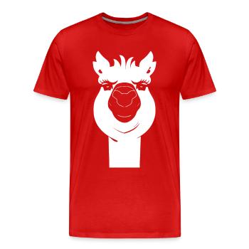 Lustige Lama-Silhouette Freche Spaß-Lamas - Männer Premium Bio T-Shirt - Rot - Vorne - Damien (186cm)