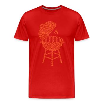 Grill BBQ Barbecue Grill Master Men Grilling - T-shirt bio Premium Homme - rouge - Devant - Damien (186cm)