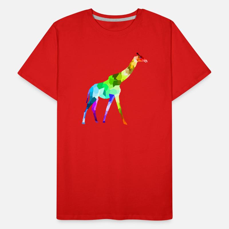 Polygone coloré de girafes girafes arc-en-ciel T-shirt bio Premium Homme